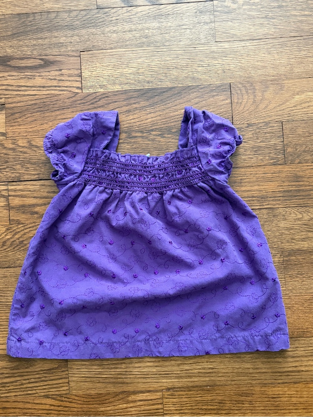 Healthex Purple 24 Month Toddler Embroidered Floral Blouse